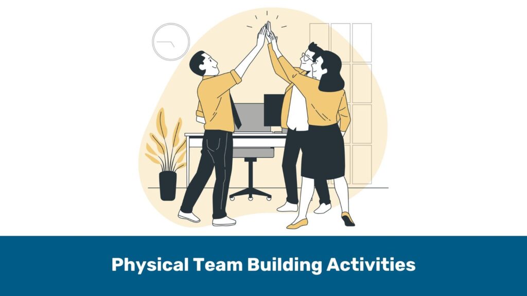 Group high-fiving for physical team building activities