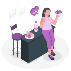 woman eating healthy food