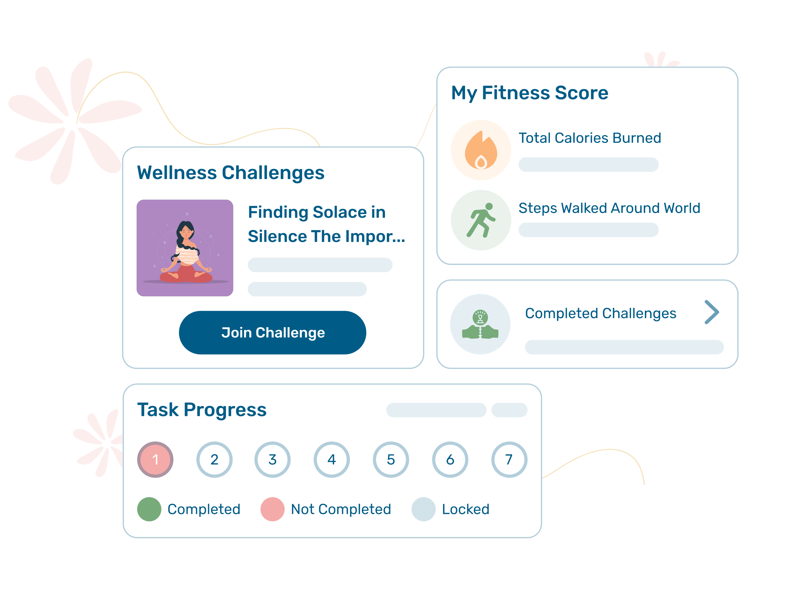 a fitness app displaying workout statistics and progress tracking features.