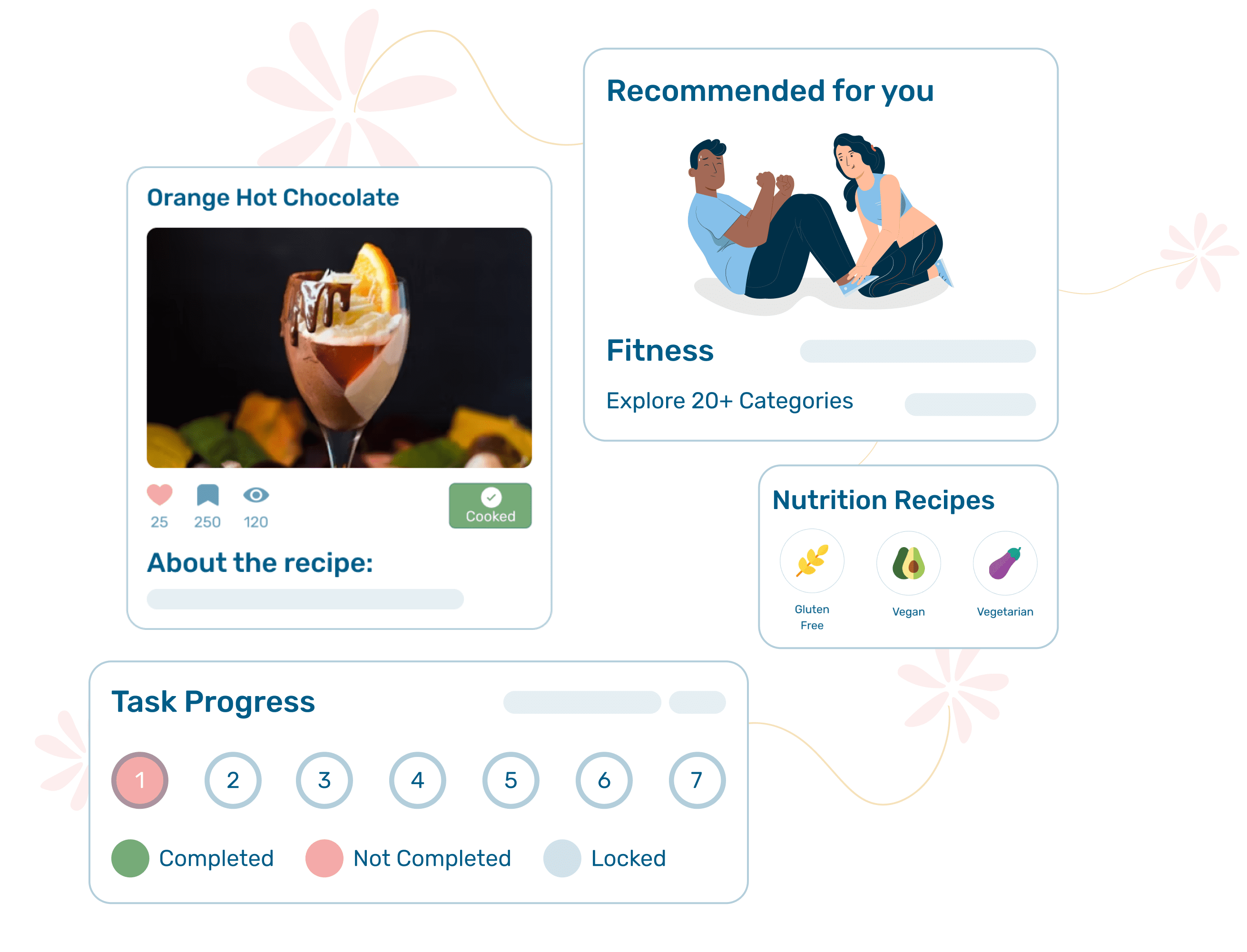 App screen with array of recipe types to choose from, aiding user selection.